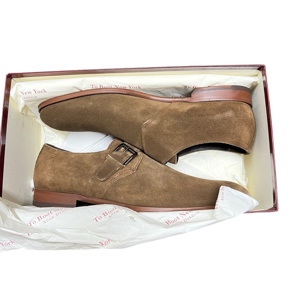 New Mens To Boot New York Bower Mid Brown Suede Monkstrap Loafers Oxfords - Picture 5 of 9